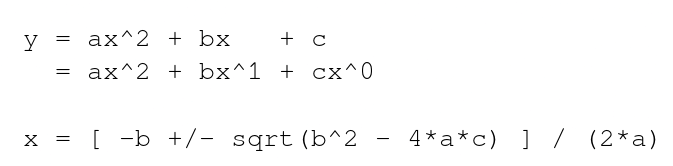 the Quadratic Formula.